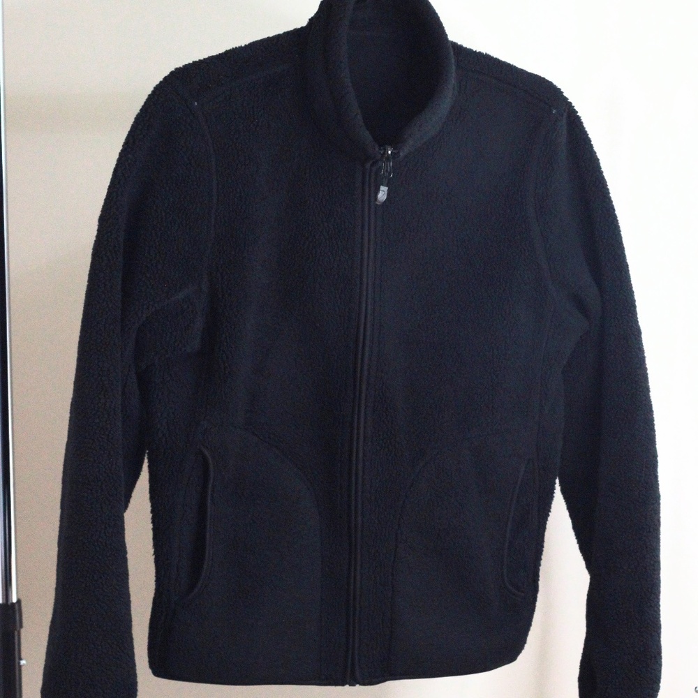 Reversible Fleece Jacket Unbranded size M Women's Black 4 Pockets  Minor Defects